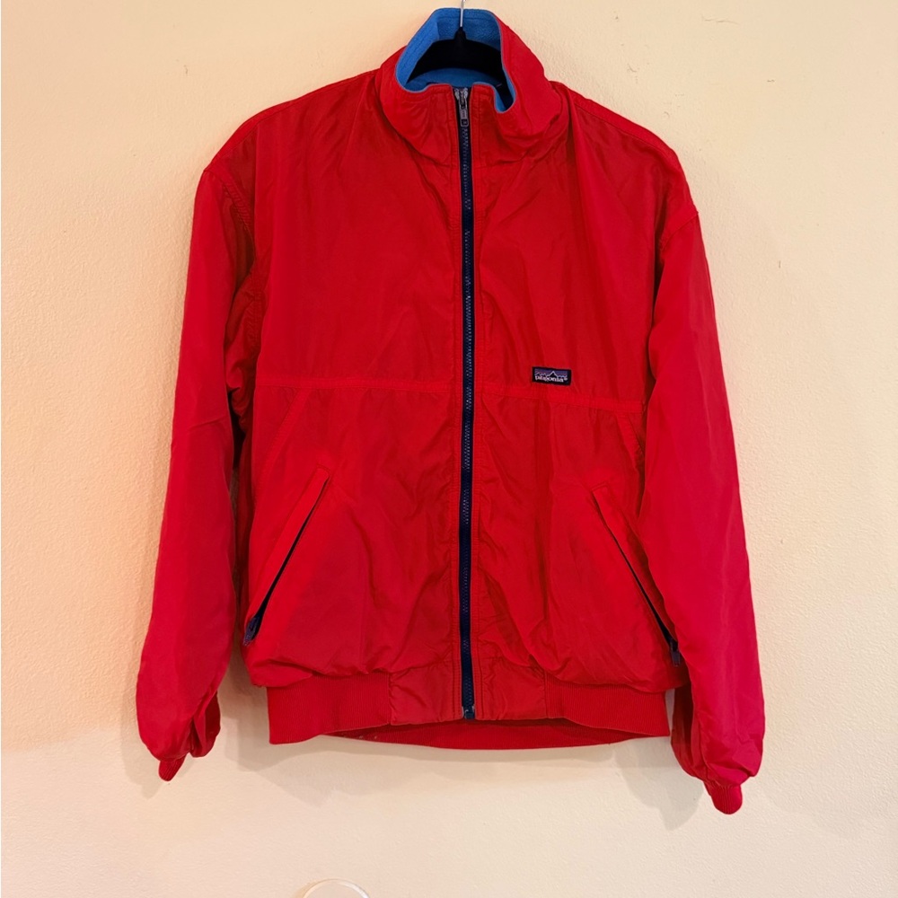 Patagonia Red Fleece Jacket Teal lining Vintage Size Medium